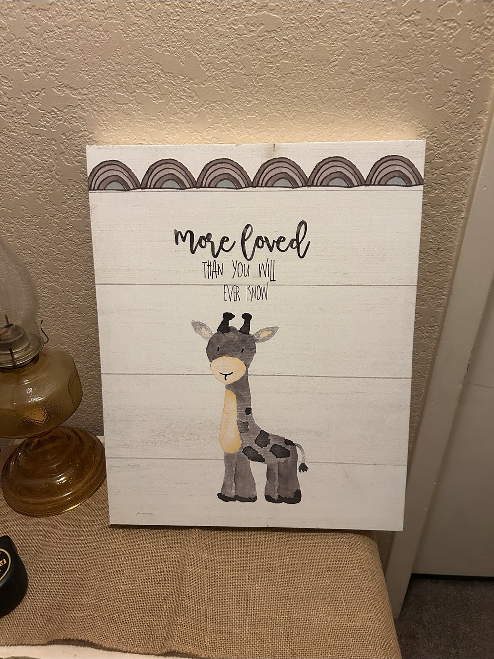 More Loved Gray Giraffe Wall Art - Neutral Nursery Decor